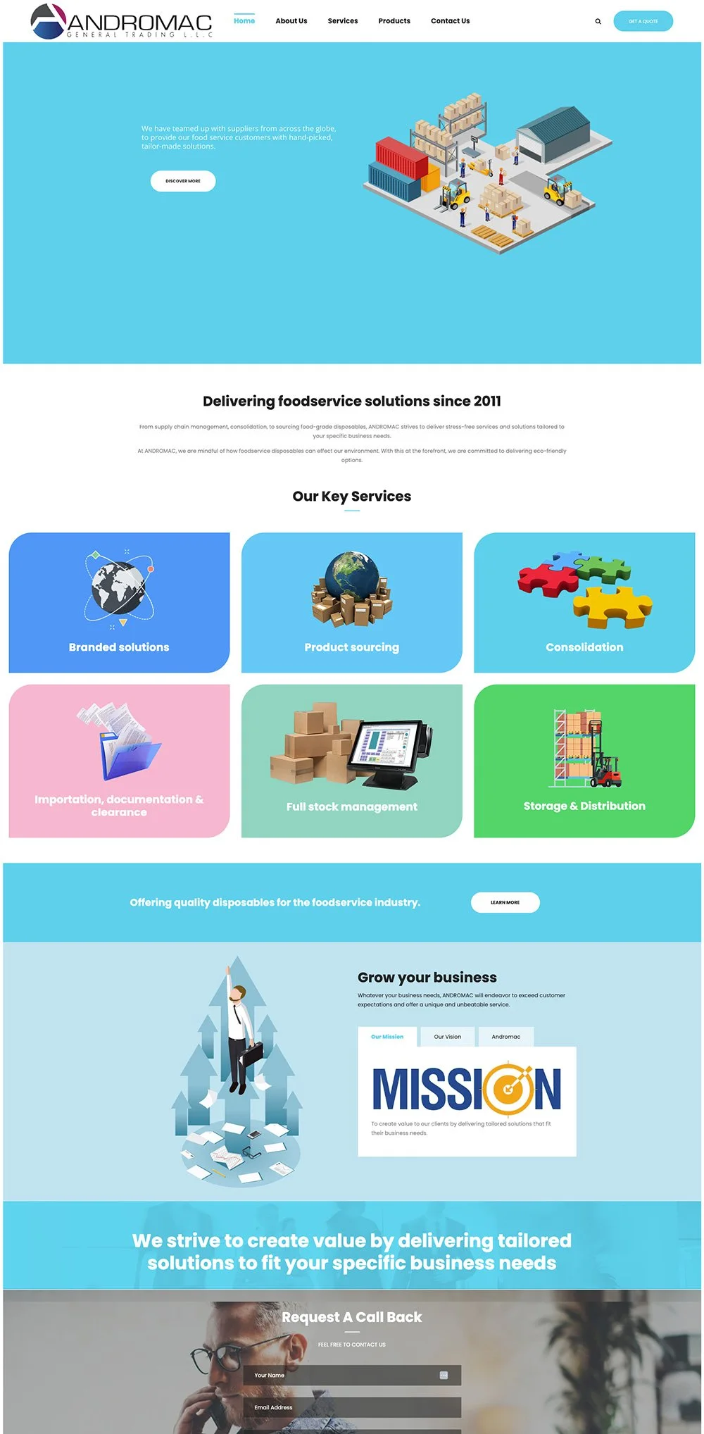 Andromac General Trading website