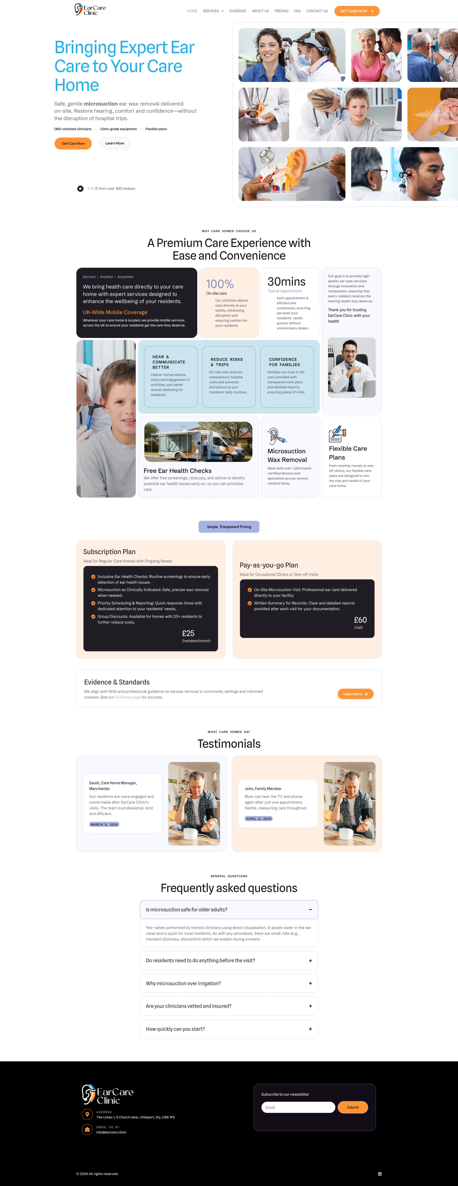 Ear Care Clinic website