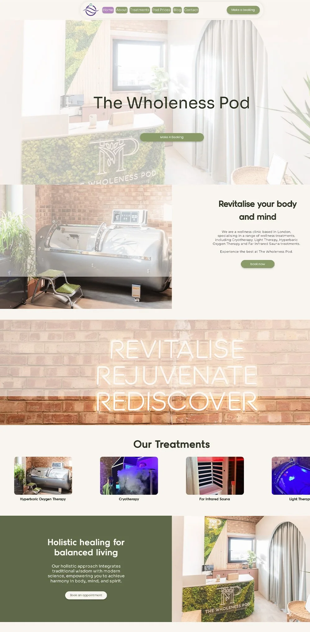 The Wholeness Pod website